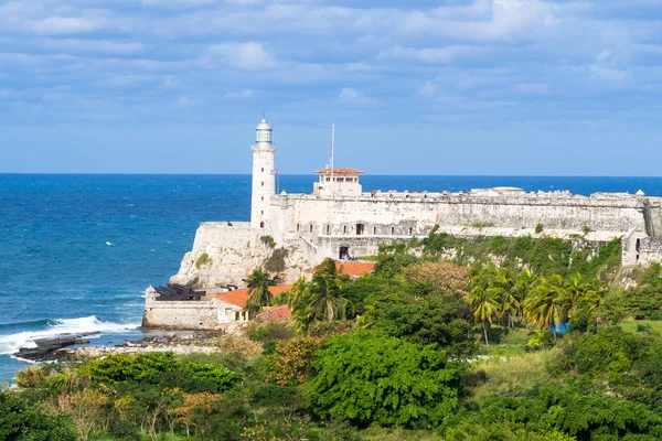 Zamek i latarni morskiej El Morro w Hawanie — Zdjęcie stockowe