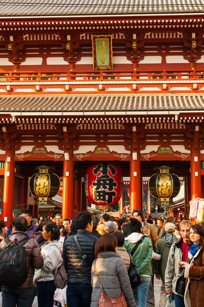 Oidentifierade Människor Vid Senso Templet Den Mars 2014 Tokyo Japan — Stockfoto