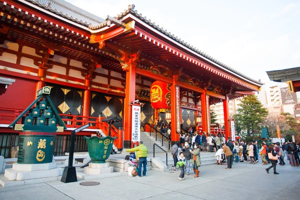 Pessoas Não Identificadas Templo Senso Março 2014 Tóquio Japão Templo — Fotografia de Stock