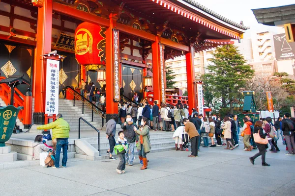 Oidentifierade Människor Vid Senso Templet Den Mars 2014 Tokyo Japan — Stockfoto