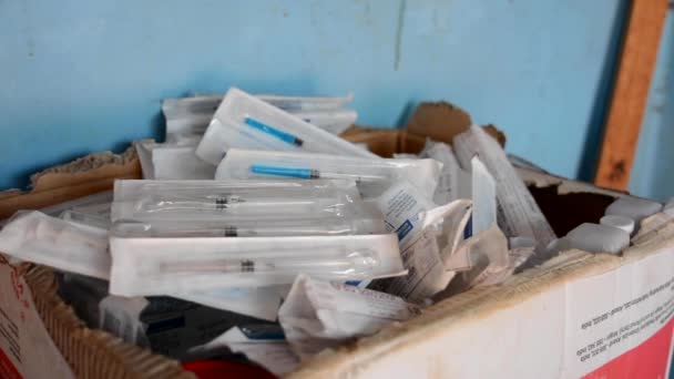 Syringes Siyaludzu Health Center Balaka District Hospital Balaka Södra Delen — Stockvideo