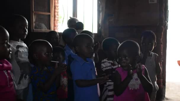 Unbekannte Kinder Einer Vorschule Nanjiri Stadtrand Von Lilongwe Malawi Dezember — Stockvideo