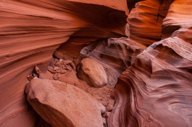 Antilop Kanyonu, Page, Arizona, ABD yakınlarında. Antilop Kanyonu, Amerika 'nın güneybatısındaki en çok ziyaret edilen ve en çok fotoğraflanan kanyondur..
