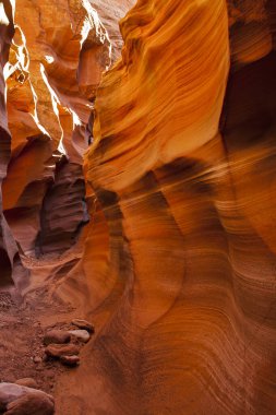 Antilop Kanyonu, Page, Arizona, ABD yakınlarında. Antilop Kanyonu, Amerika 'nın güneybatısındaki en çok ziyaret edilen ve en çok fotoğraflanan kanyondur..