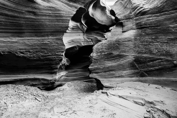 The Antelope Canyon, near Page, Arizona, USA. The Antelope Canyon is the most-visited and most-photographed slot canyon in the American Southwest. Black and white image
