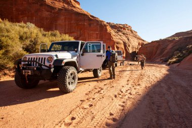 Antilop Kanyonu, Page, Arizona, ABD yakınlarında. Antilop Kanyonu, Amerika 'nın güneybatısındaki en çok ziyaret edilen ve en çok fotoğraflanan kanyondur..