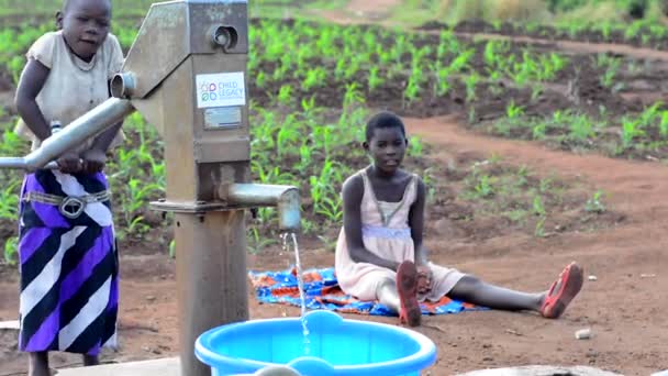 Niezidentyfikowane Dzieci Przy Studni Dedzy Malawi Grudnia 2020 — Wideo stockowe