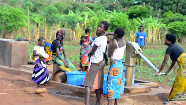 Niezidentyfikowane Kobiety Dzieci Przy Studni Dedzy Malawi Grudnia 2020 — Wideo stockowe