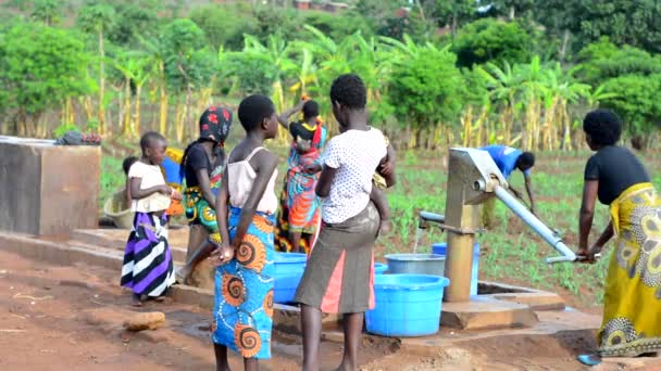 Mulheres Crianças Não Identificadas Poço Dedza Malawi Dezembro 2020 — Vídeo de Stock