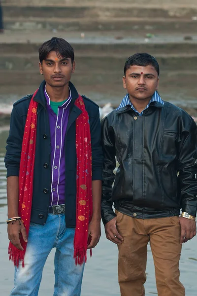 Unbekannte Indische Jungen Bei Der Chhath Feier Einem Religiösen Hindu — Stockfoto