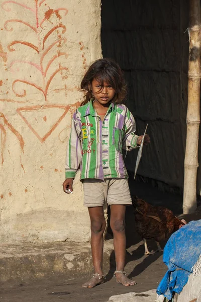 Raxaul Índia Menina Indiana Não Identificada Rua Por Volta Novembro — Fotografia de Stock