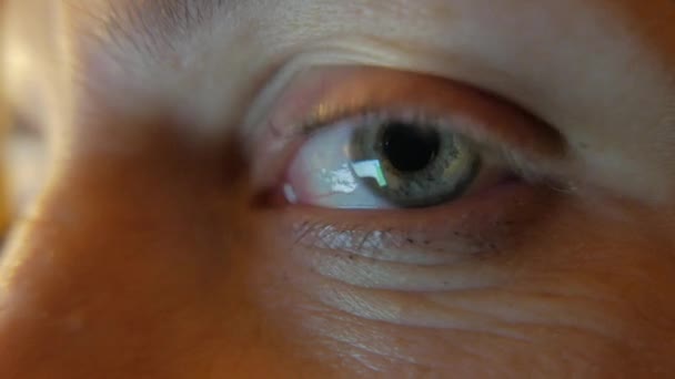 Macro Close-up eye blinking 4K UHD — Stock Video