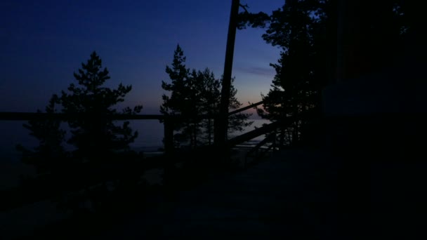 晚上和日出。海景。Timelapse。4k Uhd. — 图库视频影像