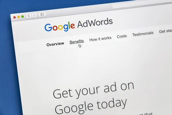 Site Google Adwords sur un écran d'ordinateur . — Photo