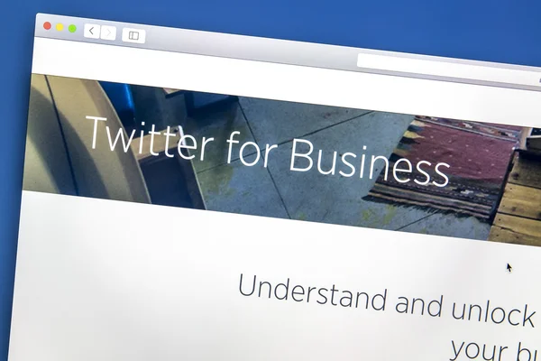 Twitter's business page — Stock Photo, Image