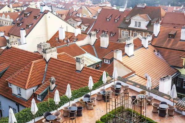 Плиточные Крыши Домов Праге — стоковое фото
