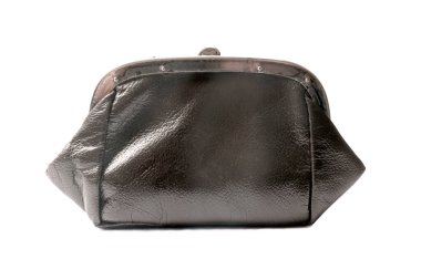 Eski çanta beyazda izole edilmiş.