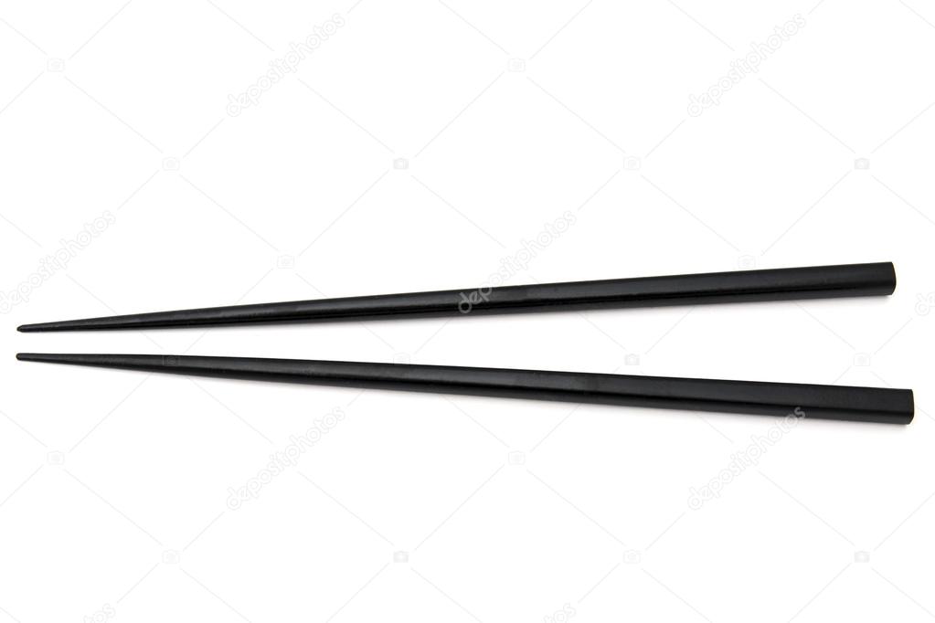 Chopsticks on white background