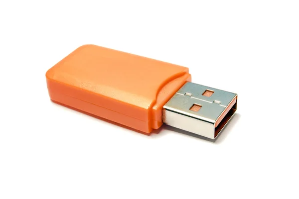 USB Flash Driveo na wybielania białe tło — Zdjęcie stockowe