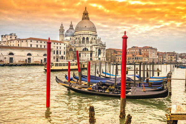 Grand Canal and Basilica Santa Maria della Salute, Venice, Italy