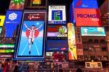 Dotonbori bölge, Osaka, Japonya.