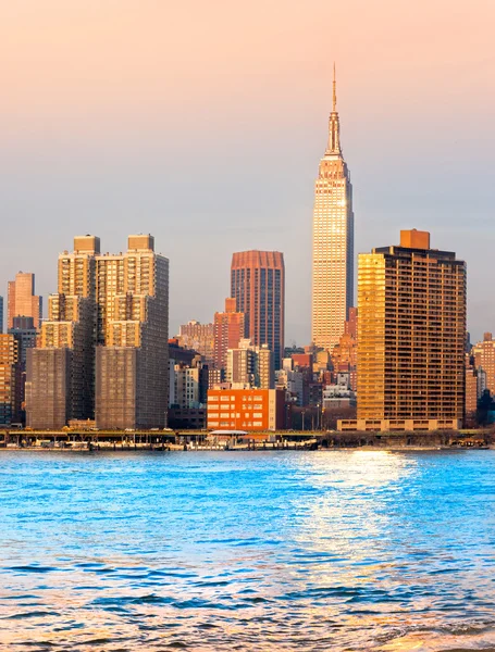 市中心曼哈顿的天际线 纽约城 — 图库照片