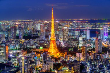 Tokyo siluetinin manzarasına