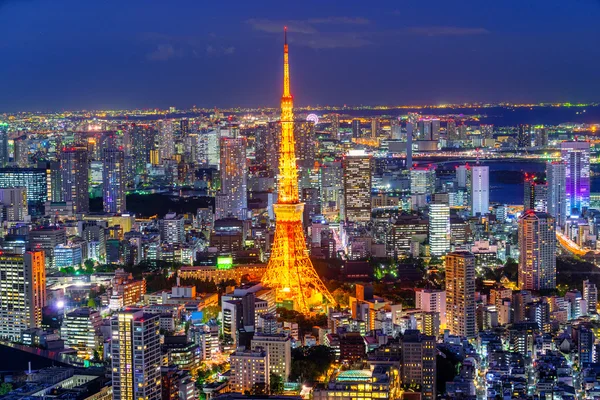 Utsikt över Tokyo silhuett — Stockfoto