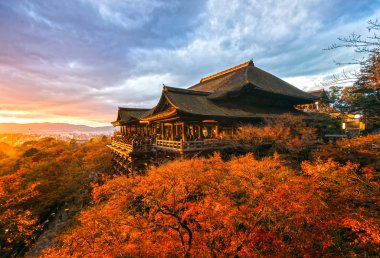 Kyoto, Japonya 'daki kiyomizu-dera tapınağı.