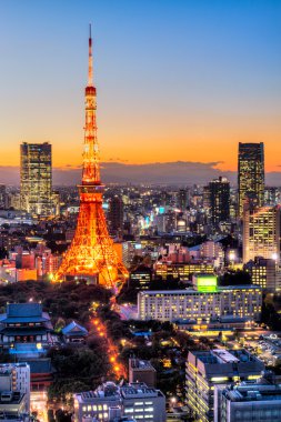Görünüm Tokyo siluetinin Tokyo, Japonya.