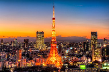 Tokyo siluetinin manzarasına