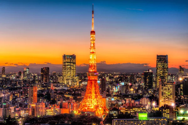 Tokyo siluetinin manzarasına — Stok fotoğraf