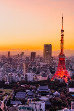 Görünüm Tokyo siluetinin Tokyo, Japonya.