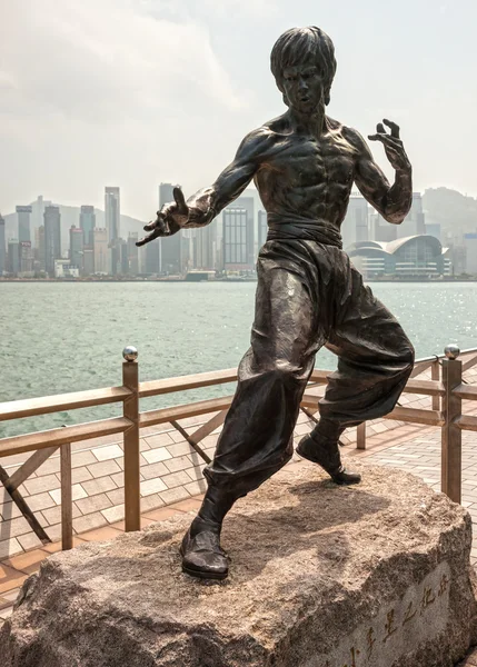 Bruce Lee statua, Hong Kong. — Zdjęcie stockowe