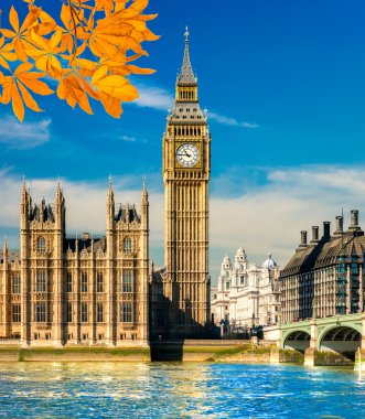Big Ben'e ve Parlamento, Londra, İngiltere'de ev.