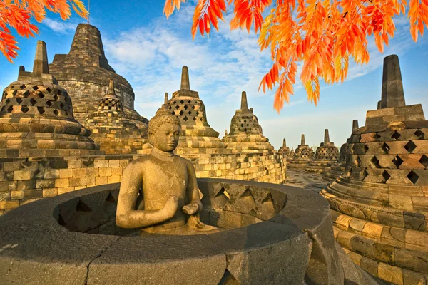 Borobudur chrám, yogyakarta, java, Indonésie. — Stock fotografie