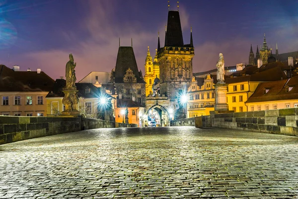 Prag, Charles Köprüsü ve Mala Strana. — Stok fotoğraf