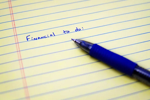 Financiële Money To Do List Plan — Stockfoto