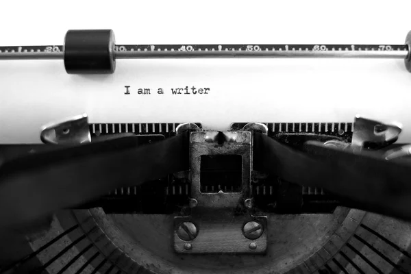 Old Typewriter with Paper I am a Writer — Stock Photo, Image