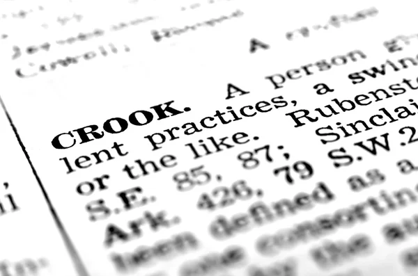 Crook definitie woordenboek — Stockfoto