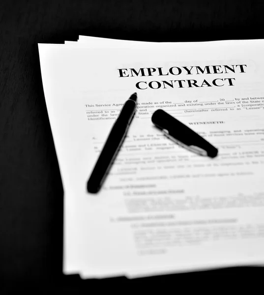 Documento de empleo Documento de contrato — Foto de Stock