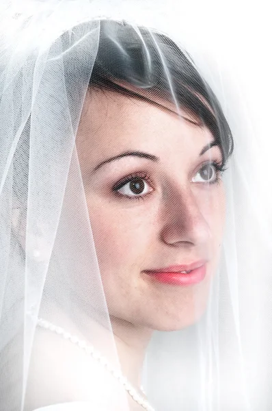 Voile de portrait de mariée Belle femme — Photo