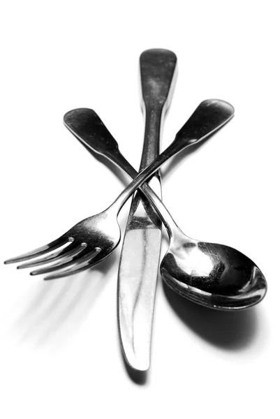 Kelompok Silverware Fork Spoon Knife — Stok Foto