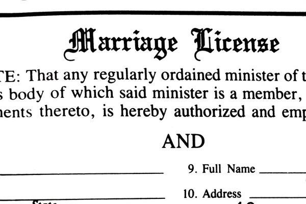 Marriage Certificate Form — Stock Photo, Image