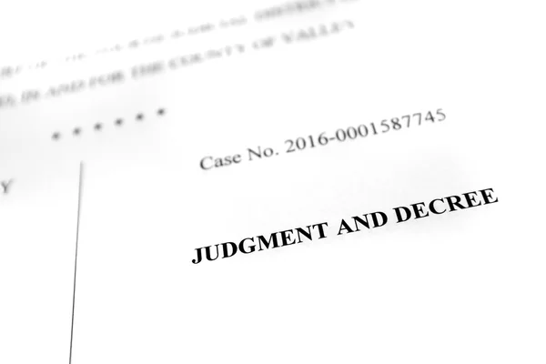 Juridiska papper klagomål dom och dekret — Stockfoto