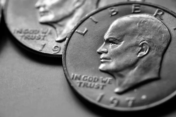 Coins of Silver American Money Cash — Stock Photo, Image