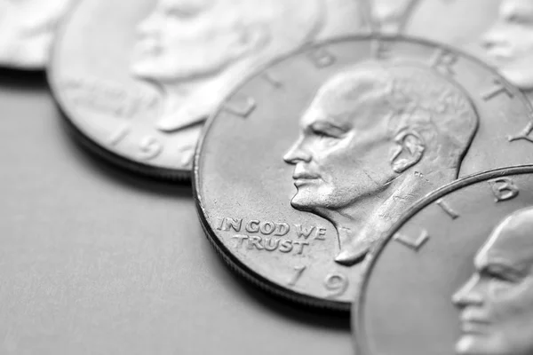Κέρματα μετρητών χρημάτων ασήμι αμερικανική — Φωτογραφία Αρχείου