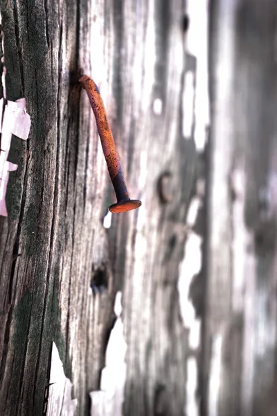 Old Cracked Wall with Nail — Stock Photo, Image