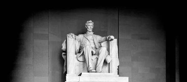 Statue Abraham Lincoln Lincoln Memorial Washington Texture Lumière Dramatique — Photo