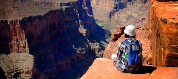 Menschen Nordrand Des Grand Canyon Beim Blick — Stockfoto